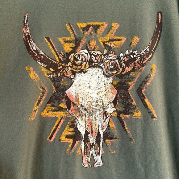 NO BOUNDARIES BOHO ARMY GREEN TANK SIZE MEDIUM - Picture 2 of 4